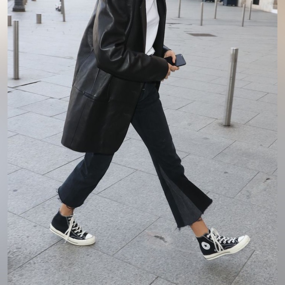 Re/Done Black Flare Cropped Levi’s Jeans